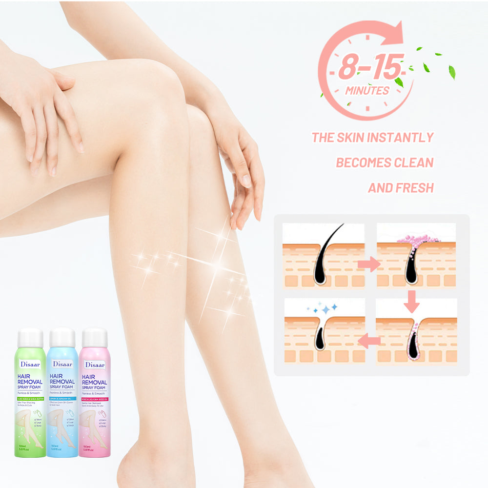 Hair Removal Spray Foam Rose & Lemon Smooth Skin Legs Bikini Armpit Gentle Hair Remover Spray for Cleaning Bodyct