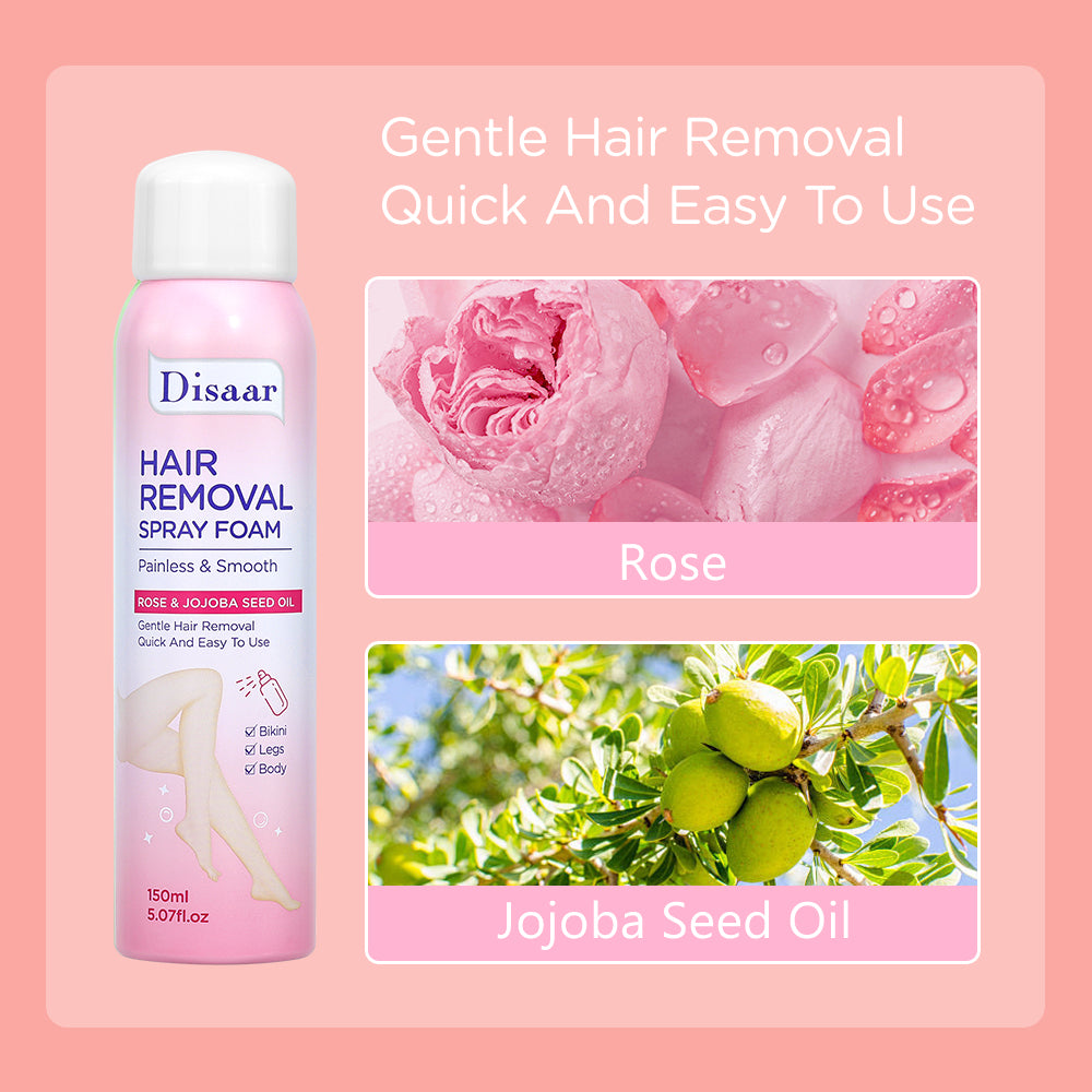 Hair Removal Spray Foam Rose & Lemon Smooth Skin Legs Bikini Armpit Gentle Hair Remover Spray for Cleaning Bodyct