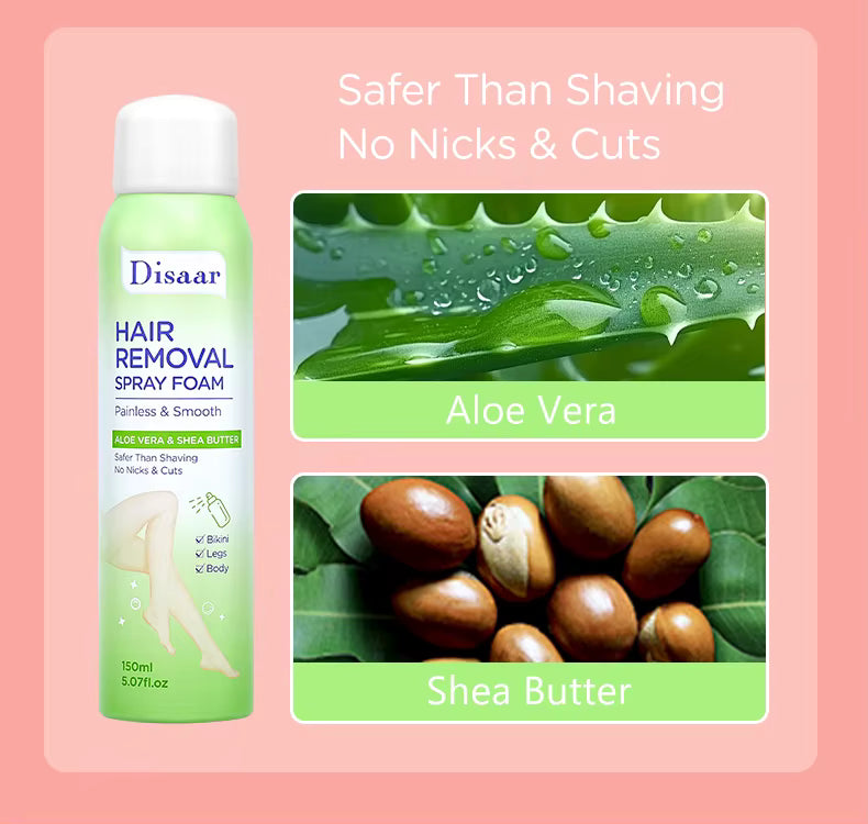 Hair Removal Spray Foam Rose & Lemon Smooth Skin Legs Bikini Armpit Gentle Hair Remover Spray for Cleaning Bodyct