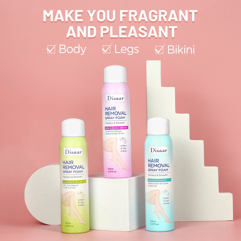 Hair Removal Spray Foam Rose & Lemon Smooth Skin Legs Bikini Armpit Gentle Hair Remover Spray for Cleaning Bodyct