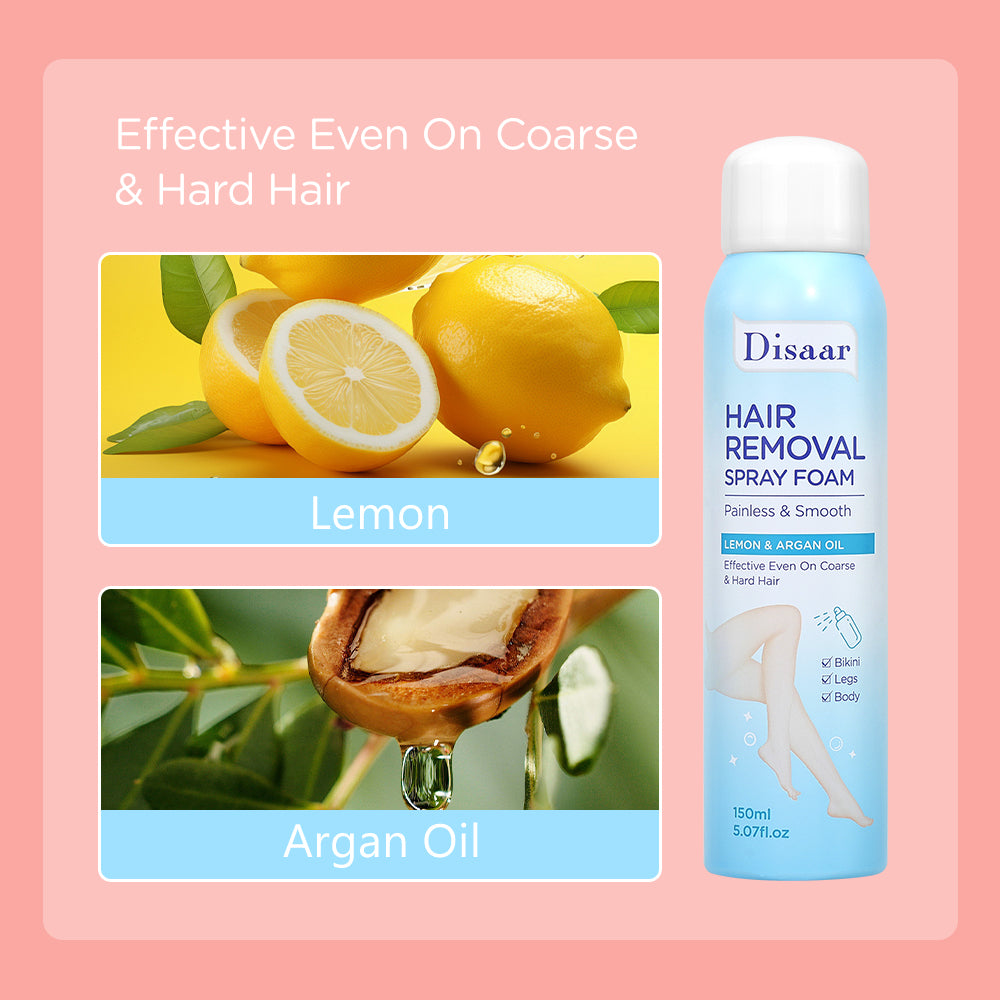 Hair Removal Spray Foam Rose & Lemon Smooth Skin Legs Bikini Armpit Gentle Hair Remover Spray for Cleaning Bodyct