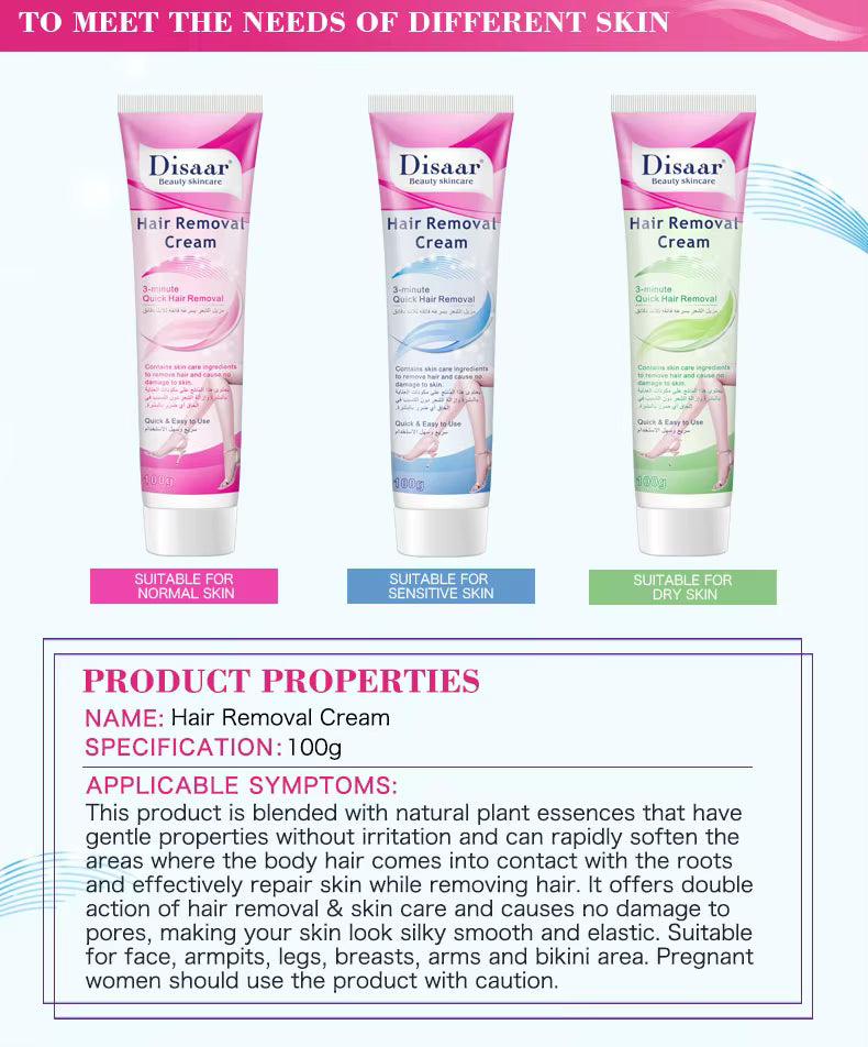 Disaar Natural Quick Legs Permanent Armpit Private Parts Body Best Hair Removal Cream